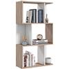HOMCOM Libreria di Design Scaffale Ufficio Legno Moderna 3 Ripiani 60 × 24 × 111.4cm