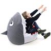 LIVEDECO - Pouf XL per bambini, design squalo interno, sfoderabile, soggiorno, camera da letto, bianco BiG52