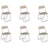 Dmora Iquitos - Sedia Pieghevole 6 Sedie, Imbottito:, Beige