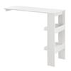[en.casa] Tavolo Alto da Bar con 2 Ripiani Laterali Bancone a Parete da Cucina Penisola con 2 Vani Scomparti Aperti Tavolo da Muro 120 x 45 x 106 cm - Bianco