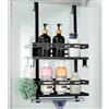 Ixydor Mensola doccia da appendere senza forare, mensola doccia da appendere per porta in vetro/pareti della doccia, ripiano per doccia 0 denti, colore nero, 2 strati organizer da bagno con 2 cesti doccia +