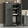 HEFJIAYCIQ Mobile Porta Router Wifi, Mobile Multimediale Con Vano Nascosto E Sistema Di Gestione Dei Cavi, Scaffale Da Terra Per Modem Per Casa E Ufficio,Gray 1,50x25x80cm