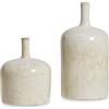 Loberon Kurys Coppia di vasi - Ceramica - Lavorazione e velatura Artigianale, Crema