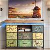 JiaOyu Comò con illuminazione a LED, credenza con 8 cassetti e scomparto aperto, mobile TV vintage con 2 porte USB e 2 porte AC, per camera da letto, soggiorno, corridoio, stabile con protezione