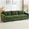 JIEXI Divano Angolare con Funzione Letto in Velluto a Coste, Divano a Forma di L, 251cm (Verde Scuro 3)