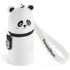 Back2Fun - Portamonete con Portachiavi e Mini Portapenne, Portatutto per Bambini in Silicone Morbido 3 in 1, Gancio Metallico e Grande Manico da Polso, Astuccio Ø45 x 115 mm, Stile Kawaii, Panda