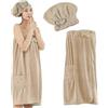 Rbleote Accappatoio Donna Asciugamano Doccia Telo Doccia Sauna da Casa,Multifunzionale per Donna Colore Cammello Chiaro Ideale per Saune e Centri Benessere Perfetto per il Calore Autunnale e Invernale