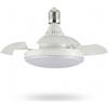 K2 Store Ventilatore da Soffitto con Luce LED E27 120W, Lampada Ventilatore con Pale Retrattili e Telecomando, Ventola Silenziosa a 4 Velocità, 3 Colori di Luce Calda Naturale Fredda, Timer, Risparmio