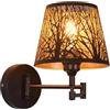 AIRTWESD Nero metallo Appliques da comodino LED Applique da parete a braccio girevole Applique di Paralume E27 Lampada da parete interno (senza lampadina)