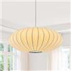 kaixunl Lampade Sospensione Moderno Tessuto Lampadari Lanterna Lampadario Bianco Stile Giapponese Paralume in Seta Sintetica Lampadario per Soggiorni Sale da Pranzo Camere da letto Corridoi 50cm