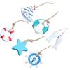 TOGEVAL Set 6 Ciondoli Mediterranei Mini in Resina a Forma di Stella Marina e Pesce Decorazioni Marine per Pareti Tavoli Zaini Casa e Ufficio Sospensioni Ornamentali Leggere e
