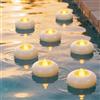 AMAGIC - 2 pollici Candele galleggianti impermeabili per esterni, lumini a batteria senza fiamma elettrici finti per interni, durata lunga oltre 200 ore, per piscina, giardino, laghetto, SPA, vasi