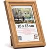 3-B Cornice portafoto Mori - marrone (rovere con venature del legno ottiche) - 10 x 15 cm - Cornice in legno, cornice per foto, cornice con vetro acrilico