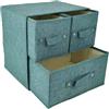 RIHUD Cotton Linen Storage Box, grande scatola pieghevole con manico sotto il letto, in tessuto, per camera da letto, ufficio, giocattolo per bambini (2 x 3)