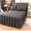 LPHFDCS Vestiletto Matrimoniale Gonna da Letto Tinta Unita da 1 Pezzo con Pizzo Tutto Intorno Copriletto for Tutte Le Stagioni con Volant Vestiletto Balze Elasticizzate(Gray,1PC 180x200cm Skirt)