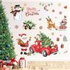 decalmile Vetrofanie Natale per Finestre Babbo Natale Fiocco di Neve Adesivi Murali Auto Rossa Albero di Natale Adesivi Vetro Porta Finestra Vetrina Festa Decorazione Natalizia