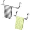 Colrid 2 Pezzi Porta Appendi Strofinacci Cucina, 2 Dimensioni Struttura Appendi Asciugaman, Porta Asciugamani, Senza Montaggio, Senza Forare, Inossidabile, per Porta, Casseto, Armadio (S, L)