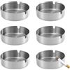 Yoodriy Posacenere in Acciaio Inox 6 Pezzi da 10cm, Posacenere da Tavolo Rotondo e da Esterno, Facile da Pulire, Resistente e Durevole, Ideale per Casa, Ufficio, Bar, Ristorante o Giardino (6, 10cm)