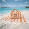 TexLom Telo Mare Fouta con Frange 80x160 cm con Borsa Coordinata Con Zip, Leggero e Assorbente (Arancione)