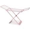 Dekohome Stendibiancheria pieghevole con ali, 20 metri di superficie di posa, realizzato in resina resistente al sole e alle intemperie, 180 x 108 x 55 cm, rosa