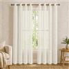 VKZ Tende Trasparenti in Voile con Occhielli, Set da 2 Pannelli 140 x 290 cm, Tende Leggere Filtranti per Soggiorno Camera da Letto,Panna