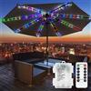 DINOWIN luci per ombrellone da giardino a Batteria 104 LED Impermeabile Catena Luminosa per Parasole 8 Modalità luce ombrellone esterno con Telecomando per Giardino, Campeggio (Multicolore)