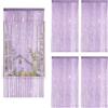 BOYIFEIJIE Set di 4 tende a fili glitterate da 100 x 200 cm, tenda per porta e divisorio in perle, per matrimoni, bar e balconi, protezione dagli insetti e decorazione in un unico pezzo (viola chiaro)