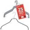 MAWA Grucce Appendiabiti, Set di 25 Grucce Salvaspazio e Antiscivolo, Ideali per Camicie e Bluse, Gancio Girevole 360°, Rivestimento Antiscivolo, 45 cm, Argento