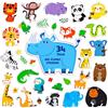 Hebayy 34 pezzi di adesivi in gel per finestre e porte con animali selvatici, adesivi spessi rimovibili riutilizzabili per bambini, bambini e adulti, decorazioni per la casa e la classe (Non commestibile)