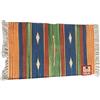 EUROSTYLE Tappeto Kilim Kira 100% Cotone Indiano con Frange (Disegno 4, 55X240CM)
