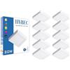 CLAR HYBEC - Plafoniera LED Soffitto Quadrata, Lampade Soffitto, Plafoniera LED Esterno, Lampadario Bagno, Plafoniere a LED, Lampada Cucina, LED Bagno 6500ºK, 20W (Pack 10)