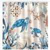 Arquiel Tenda Doccia, Tartarughe Marine Blu vintage Lavabile 182X182 Cm Poliestere Impermeabile Tenda Vasca Da Bagno Decoration Con Occhielli E 12 Ganci