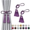 Pretty Jolly Confezione da 2 fermatende con nappe a doppia estremità, fatti a mano, in corda intrecciata con nodo, fermatende decorativi in stile europeo, per finestre di casa e ufficio (viola)