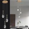 ZYBWL Modern Black Gold Lampada a sospensione 3 Fiamma LED Lampade da soffitto Mini Teardrop Crystal Lampada a sospensione per Cucina Isola Camera da letto Lampada a sospensione Altezza regolabile