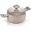 Moneta Mammola Artech Stone Casseruola 24 cm con Coperchio, 5.9 Litri, Alluminio