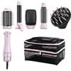 REVLON One‑Step™ 5‑in‑1 Multi Air Styler Pink Titanium Edition (astuccio incluso, 5 accessori: diffusore, arricciacapelli aria, spazzola rotonda, piatta e ovale volumizzante ceramica titanio)