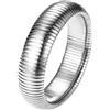 JewelryWe Bracciale Catena a Maglie Elastiche Flessibile: Bracciale da Donna Uomo Reggimaniche Elastici per Camicia in Acciaio Inossidabile Colore Argento 2cm Largo