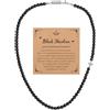 JSDDE Collana con perle in pietra naturale per uomo donna 6 mm collana con perle rotonde pietre e cristalli preziosi con fascino croce in acciaio rosario rosario gioielli protezione spirituale, Pietra