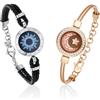 TOTWOO Bracciali per Coppie con Collegamento Bluetooth Uno a Uno tramite App, Luci e Vibrazione al Tocco - Regalo Romantico per Relazioni a Distanza, in Acciaio Inossidabile 316