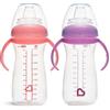 Munchkin Gentle Transition Bicchieri per Bambini | Bicchieri trasparenti con manici e coperchi | Antigoccia | Svezzamento | 9+ mesi | 296 ml | 2pack | Rosa/Lila