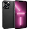 doupi UltraSlim Custodia per iPhone 13 PRO Max (6,7 Pollici), Satinato fine Piuma Facile Mat Semi Trasparente Cover, Nero