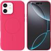 Mixroom - Custodia Cover Case per iPhone 11 in Tpu silicone liquido morbido compatibile con MagSafe con cerchio magnetico integrato Fucsia C09