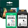EVOKE 350 351 Inchiostro compatibile con HP C4280 C4380 C4480 C4580 C5280 (kit nero tricolore) 2420 pagine