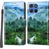 PHINIENLAND Cover per Motorola Moto G67 / G57 Power PU Pelle Custodia Flip Foresta