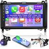 Techschermo [2+64G]Autoradio Android 13 per Mercedes Benz Classe A/B/V Class Vito Viano Sprinter 2500 3000 W169 B200 W639 - Radio Touchscreen da 9 Pollici con Carplay & Android Auto DSP + Telecamera di Backup AHD