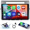 Hodozzy 6G+128GB Autoradio per Toyota Corolla Verso 2004-2009 8-Core Android Autoradio Bluetooth GPS, Hodozzy 2 Din 9 Pollici Touchscreen Radio CarPlay Wireless Android Auto, WiFi DSP, FM RDS Telecamera