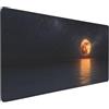 Zeipopge Tappetino Mouse XXL 1000x500x3MM, Tappetino Gaming Nero Tappeto Scrivania Luna, Waterproof Base in Gomma Antiscivolo Mouse Pad, Bordi Cuciti Tappetino PC, per Gaming e Ufficio, Casa Decorare 1-2