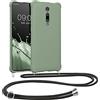 kwmobile Custodia Compatibile con Xiaomi Mi 9T (Pro) / Redmi K20 (Pro) Cover - Back Case in Silicone TPU - Protezione Smartphone con Cordino - verde grigio