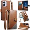 LIAOCY Cover a Libretto per Blackview Color 8 / Oscal Modern 8, Custodia Portafoglio con Cerniera in Pelle PU[Stile Business], Cover Anticaduta con Supporto, Brown.