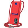 SNCLET Case per Motorola Moto G05 4G Custodia con Cordino Silicone Liquido TPU Morbido Bumper Cover con Porta Carte Corda Cordino Regolabile Protective Custodia per Motorola Moto G05 4G,Rosso